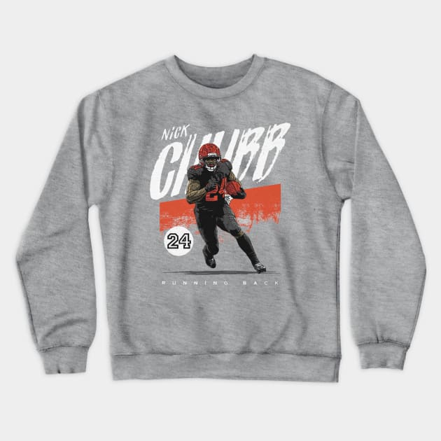 Nick Chubb Cleveland Grunge Crewneck Sweatshirt by Chunta_Design